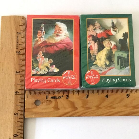 VTG Coca-Cola Santa Nostalgia Playing Cards 1996 Tin Set Sealed Decks Xmas USA - Picture 8 of 10